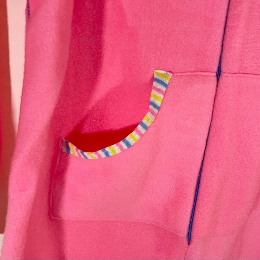 Obion Vintage Pink Fleece Long Robe - Picture 6 of 8